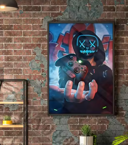 Premium Wall Art - Neon Respawn: Gamer Wall Art Collection (Multiple Sizes Available)