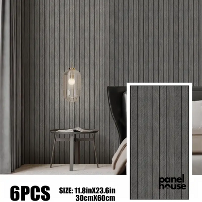 3D Wood Slat Wall Panels, Self-Adhesive, Removable, Waterproof Buy 1, Get 6 Premium Panels for Only £7! (30cm x 60cm)